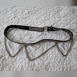 Black and Silver Chain Belt